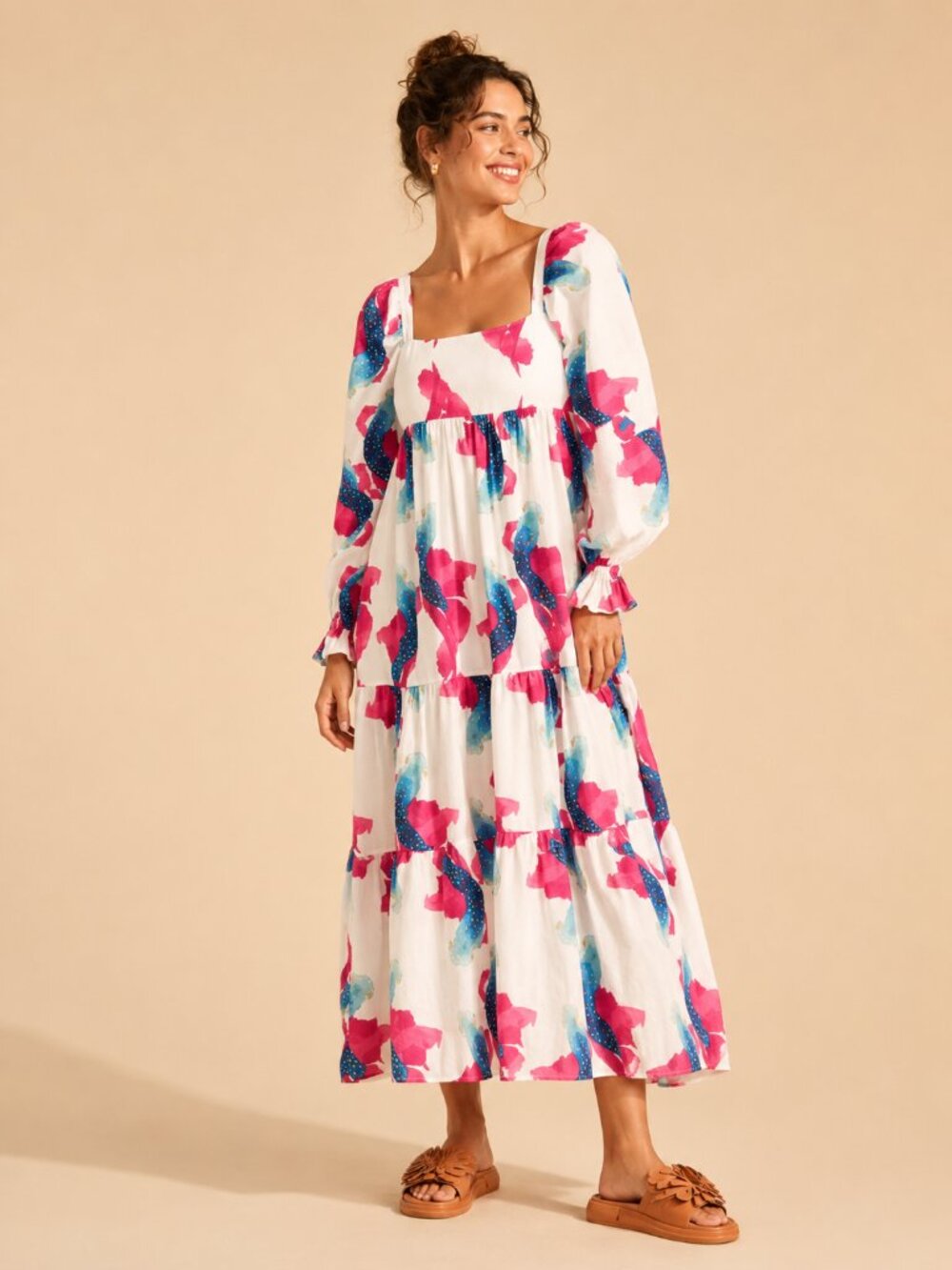 The Lulo Project Zanzibar Print Maxi Dress NEW NWT